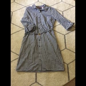 A plaid dress with belt